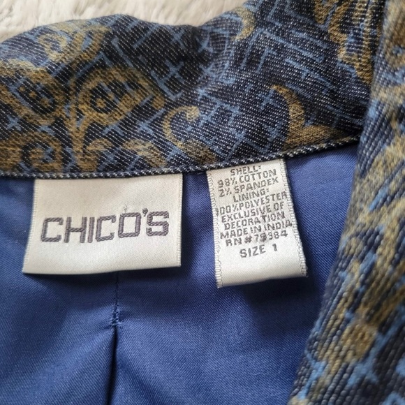 SOLD 🚨 Chico's Jacket Sz 1 MEDIUM long sleeve zip front - Picture 7 of 8